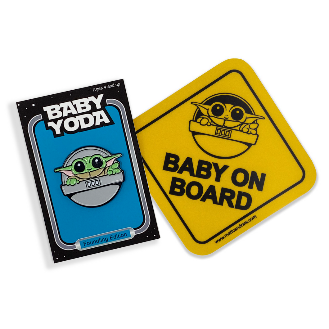 Baby Yoda pin/sticker 2 Pack